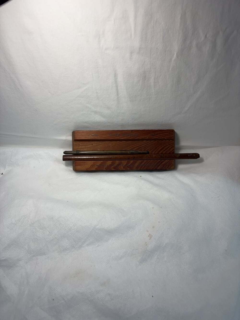 Vintage Virginia Polytechnic Institute Miles Stadium Wood Desk Pen Holder